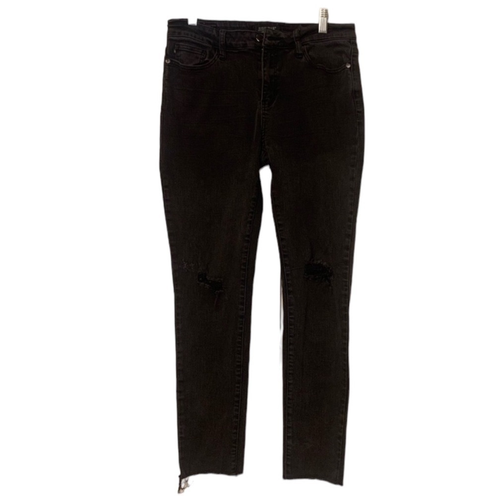 JUDY BLUE Slim Fit Stepped Distressed & Hem Jeans in Black Size 9/29 #JB88137 - Picture 4 of 10
